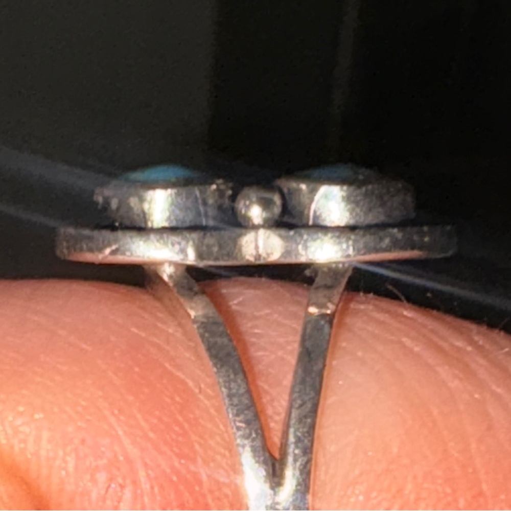 Turquoise in a “Snake Eyes” 925 Sterling Silver Setting - Picture 8 of 11